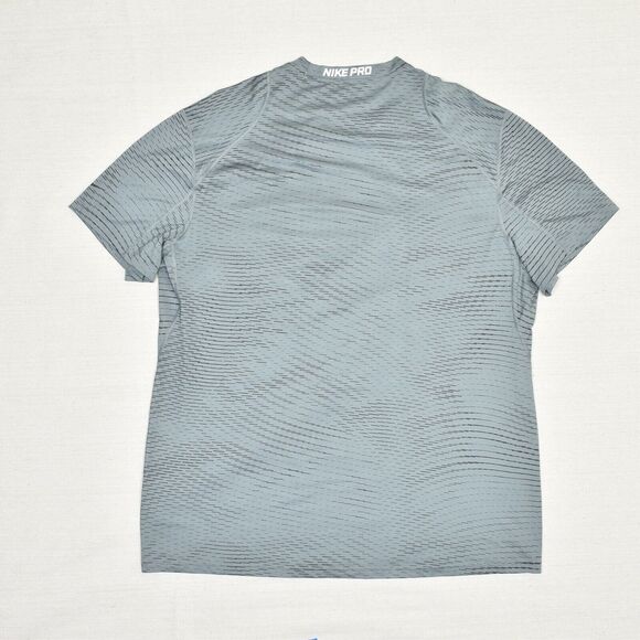 Nike Men Polyester Gray Size 2XL Fitted Pro Dri Fit Geometric Crew Neck T Shirt - Picture 3 of 8